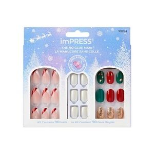 NWT imPress 90 Christmas Nails Kit 93264